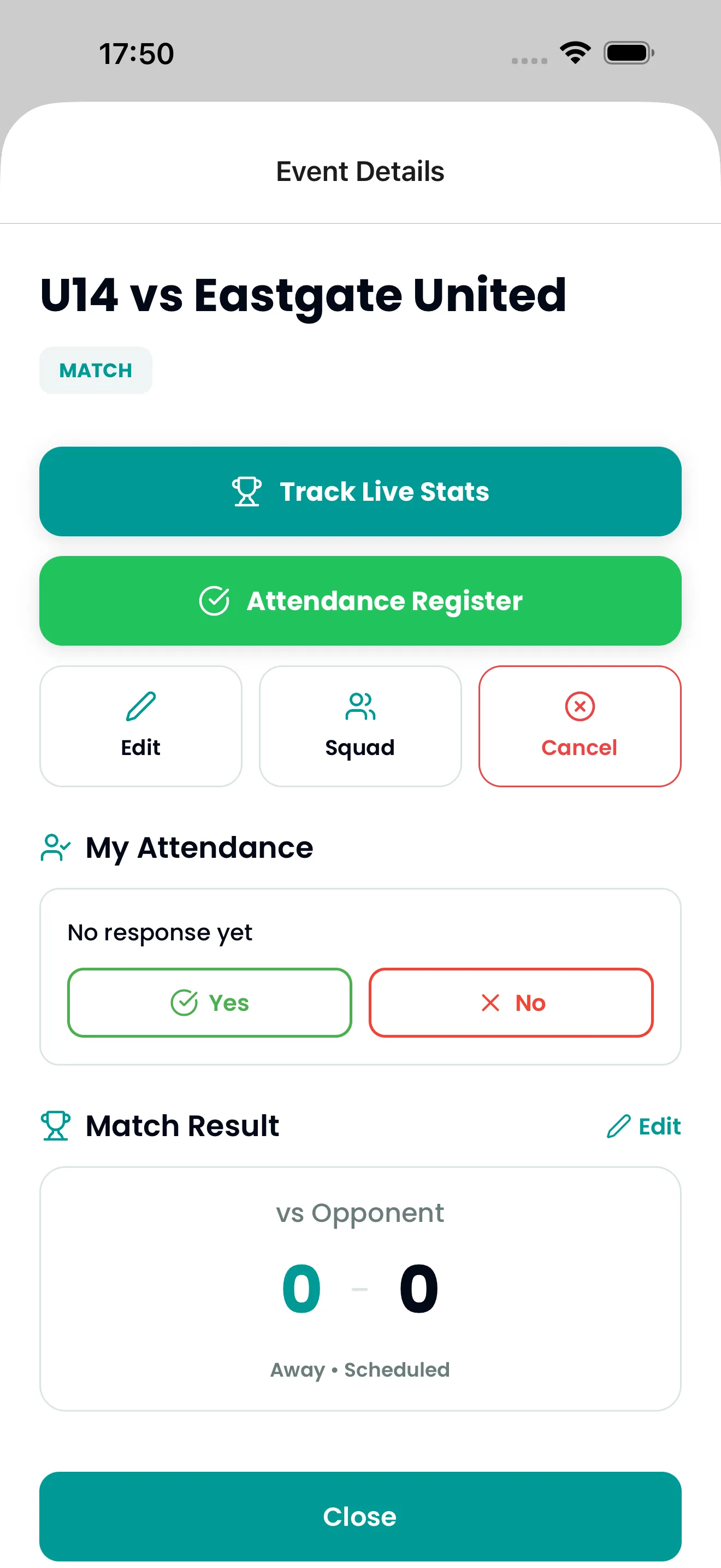 Coaches Run Sessions screenshot