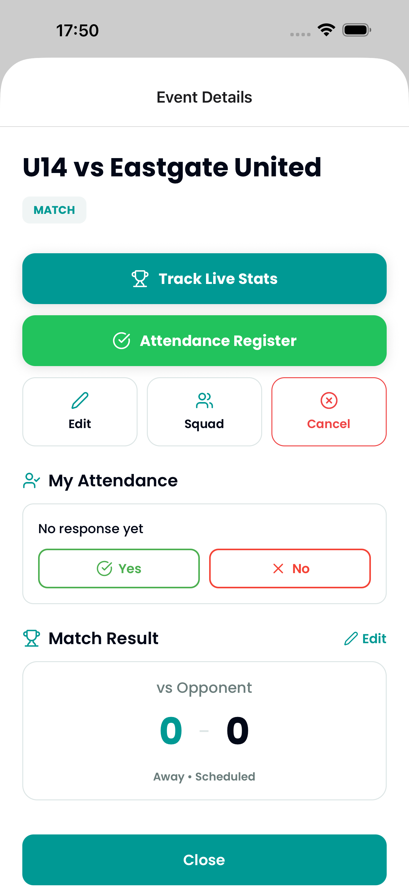 Coaches Run Sessions screenshot